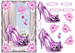 Glitter Bow Shoes Decoupage Topper 5