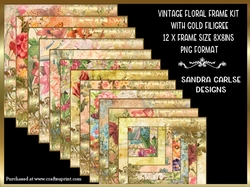Vintage Floral Frame Kit Gold Filigree