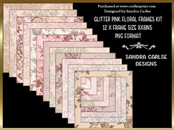 Glitter Pink 12 x Frames Kit
