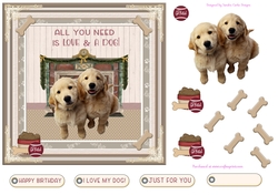 Love My Dog Decoupage 7x7ins Topper 5a