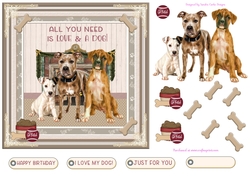 Love My Dog Decoupage 7x7ins Topper 6