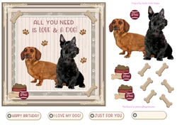Love My Dog Decoupage 7x7ins Topper 8a