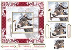 Christmas Vintage Donkey & Robins Lace Filigree Topper 