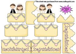Wedding Cake Shaped Card