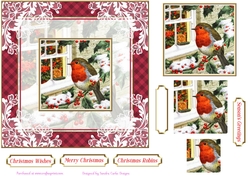 Christmas Vintage Robins Lace Filigree Topper 2