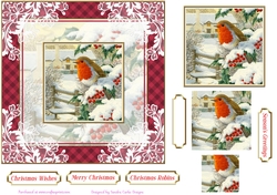 Christmas Vintage Robins Lace Filigree Topper 3