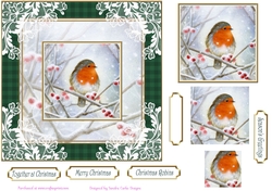Christmas Vintage Robins Lace Filigree Topper 5