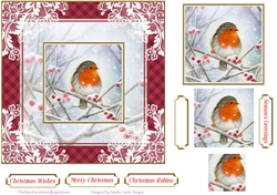 Christmas Vintage Robins Lace Filigree Topper 6