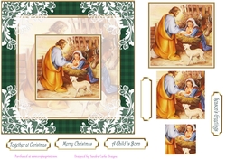 Christmas Vintage A Child is Born Topper 2