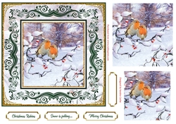 Christmas Vintage Snow is Falling Topper 1