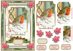 Christmas Robin Vintage Decoupage Topper