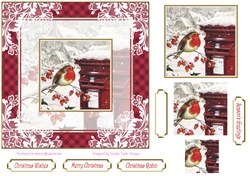Christmas Vintage Robin Lace Filigree Topper 1