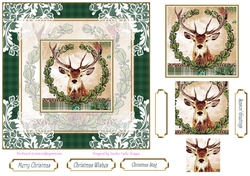 Christmas Vintage Stag Lace Filigree Topper 1