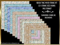 Beach Pattern Wood Effect 12 x Frame Kit