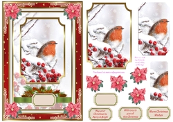 Christmas Snow Robin Decoupage Topper 1