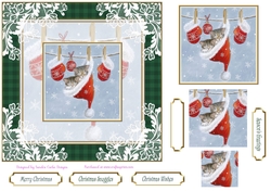 Christmas Snuggles 7x7ins Vintage Lace Filigree Topper 1