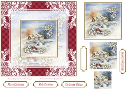 White Christmas 7x7ins Vintage Lace Filigree Topper 1