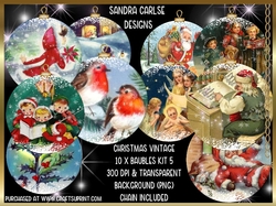 Christmas 10 x Vintage Baubles Kit 5