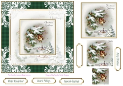 Christmas Greetings 7x7ins Topper Lace Filigree