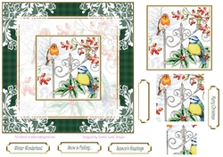 Christmas Berries 7x7ins Topper Lace Filigree