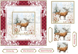 Christmas Vintage Stag Topper 1