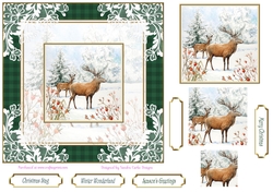 Christmas Vintage Stag Topper 2