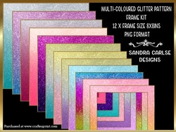 Multi-coloured Glitter Pattern 12 x 8x8ins Frame Kit