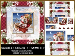 Christmas Santa Claus Vintage 8x8ins Mini Kit 2