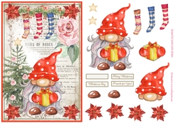 Christmas Decoupage Nordic Gnome Vintage Topper 3