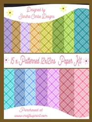 Check Pattern 15 x Background 12x12ins Paper Kit