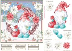 Christmas Nordic Gnome 7x7ins Decoupage Topper 2