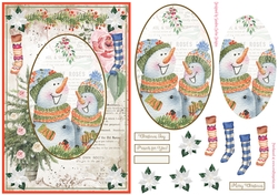 So cute Christmas Snowmen Decoupage Topper 1