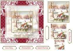 Christmas Winter Scene Pyramid 7x7ins Topper 1