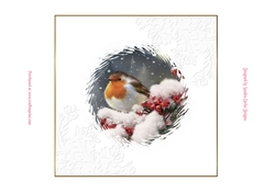 Christmas Red Robin matching 7x7ins Blank Insert