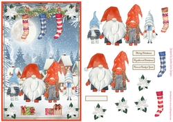 Christmas Gnome Family A5 Decoupage Topper