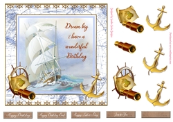 Dream Big Birthday Decoupage 7x7ins Topper 1