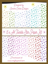 Twinkle Star 15 x Background A4 Paper Kit