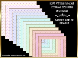 Heart Pattern 8x8ins x 12 Frames Kit