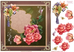 Beautiful Flowers 8x8ins Decoupage Topper