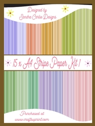 Stripe 15 x Background A4 Papers Kit 1