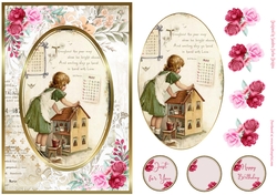 Vintage Times Birthday Decoupage Lace Filigree Topper 21