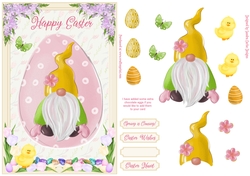 Happy Easter Gnome Decoupage A5 Topper 3