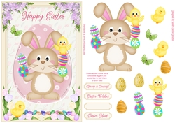 Happy Easter Bunny Decoupage A5 Topper 3
