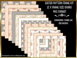 Springtime Easter Pattern 12 x 8x8ins Frames Kit