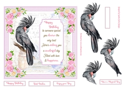 Exotic Bird Decoupage 7x7ins Topper 5