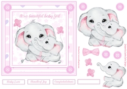 Baby Girl Decoupage 7x7ins Topper