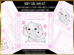 Baby Girl 7x7ins Decoupage Mini Kit