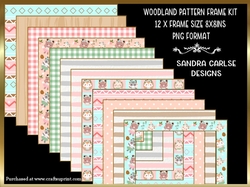 Woodland Pattern 12 x 8x8ins Frames Kit