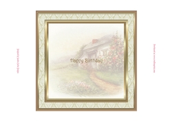 Vintage Cottage Scene 7x7ins Insert