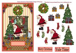 Father Christmas Decoupage Topper